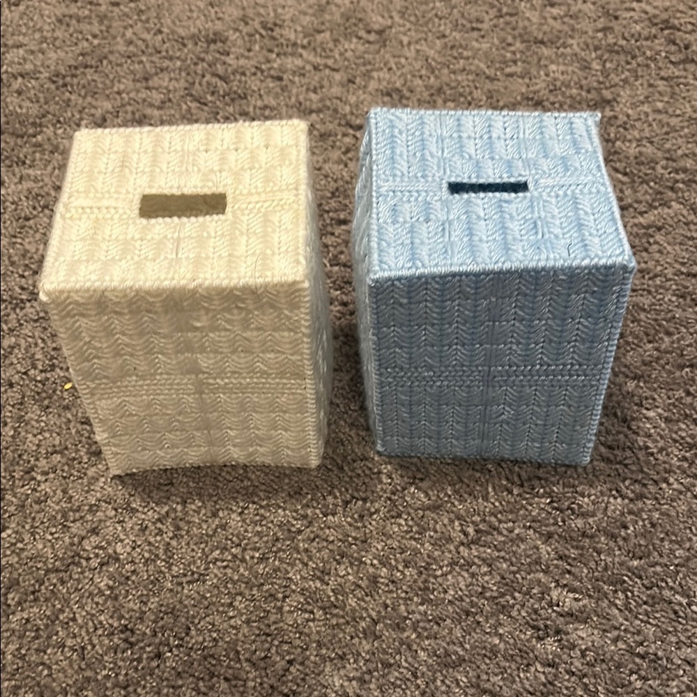 Elegant Blue and White Tissue Box Covers